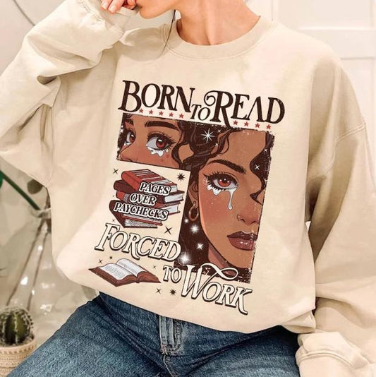 Born to Read Bookish Comfort Colors Shirt, Funny Reader Book Addict, Book Lover, Spicy Books, Dark Romance, Booktok Shirt, Black Girl Shirtstyle{n002}2