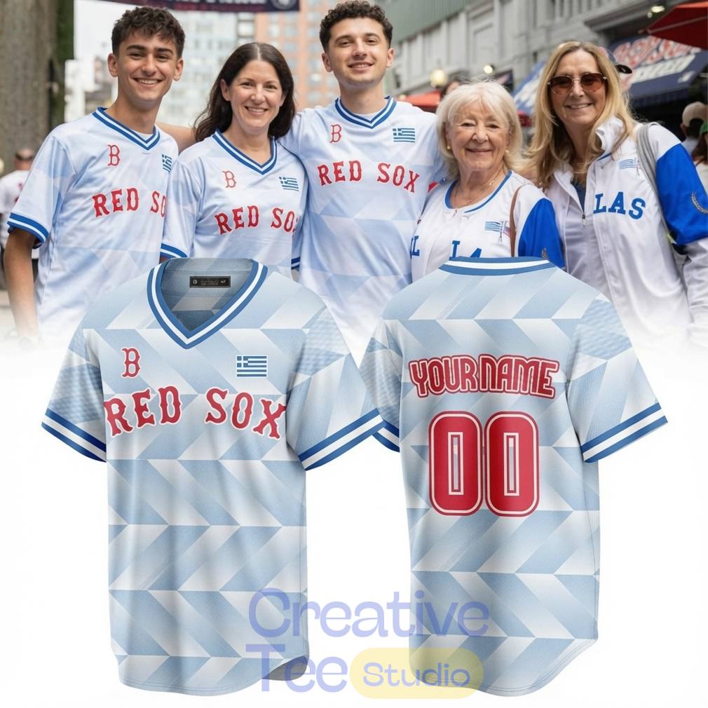 Boston Red Sox Greek American Celebration Night 2026 Custom Baseball Jersey
