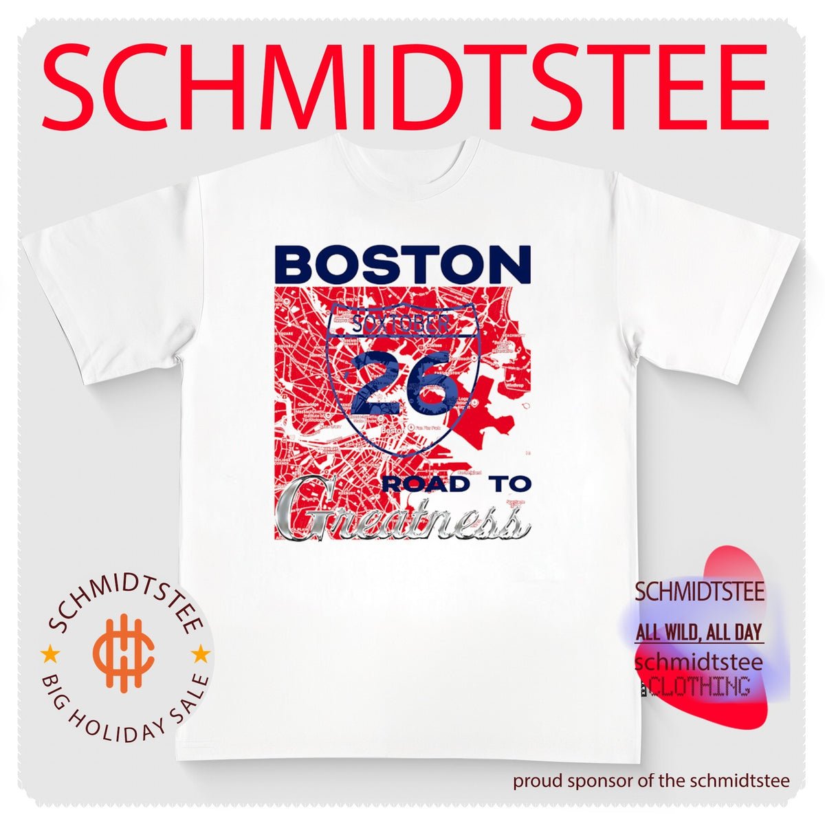 Boston Soxtober 26 Road to Greatness map baseball shirt