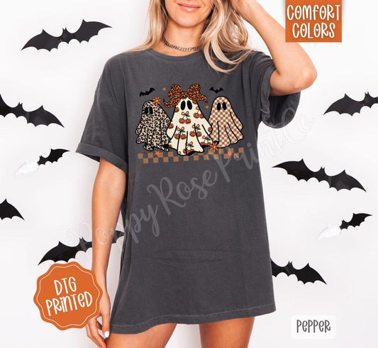 Boujee Ghost Trio Shirt Comfort Colors, Trendy Halloween Tshirt