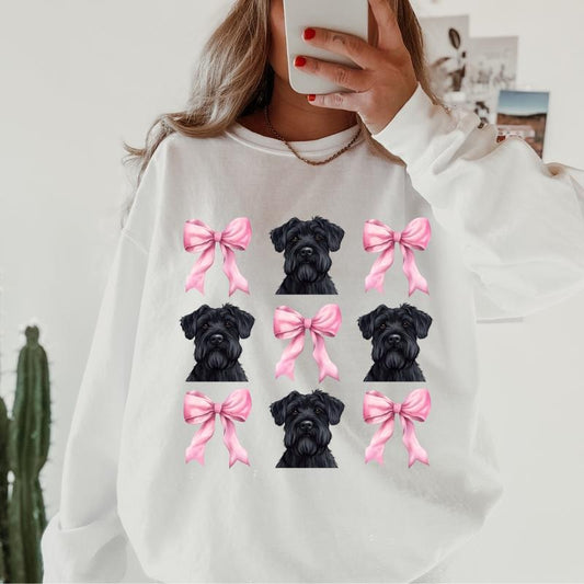 Bouvier des Flandres With bows Sweatshirt ~ Sweatshirt Unisex Apparel Relaxed Fit Printed in the USA Clothing Womenswear Casual and Comfortable