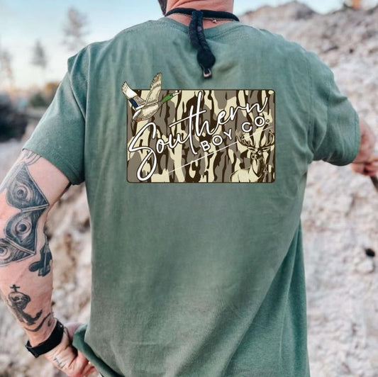 Boys Camo Mallard Deer Tee, Hunting Shirt, Outdoor Graphic T-Shirt, Short Sleeve Style