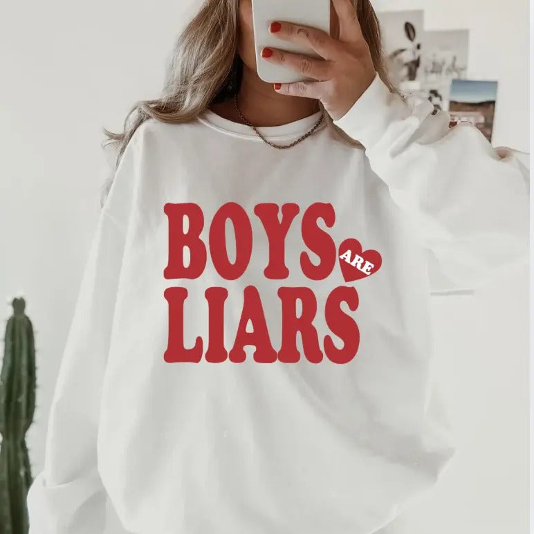 Boys are liars Sweatshirt,  Christmas Graphic Sweatshirt for Men and Women - Pullover, Comfortable