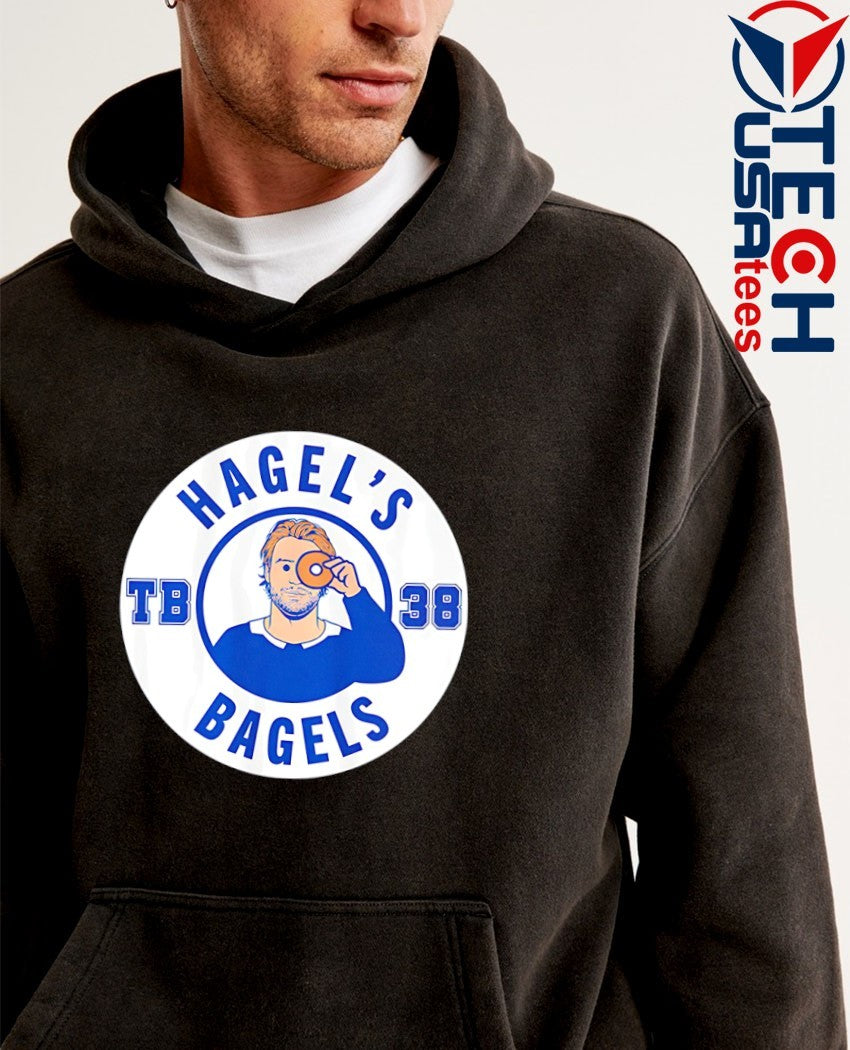 Brandon Hagel’s Bagels TB 38 logo shirt