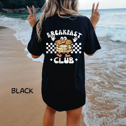 Breakfast Club T-Shirt Back, Aesthetic Retro T-Shirt, Pancake Tee Back, Grunge Hippie Tee, I Love Breakfast Club Shirt Back Top Womenswear
