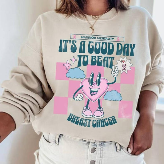 Breast Cancer Sweatshirt Retro Breast Cancer Warrior Shirt Cancer Awareness Pink Ribbon Sweater Gift Breast Cancer Fighter Beat Cancer  T-shirt, sweater and Hoodie