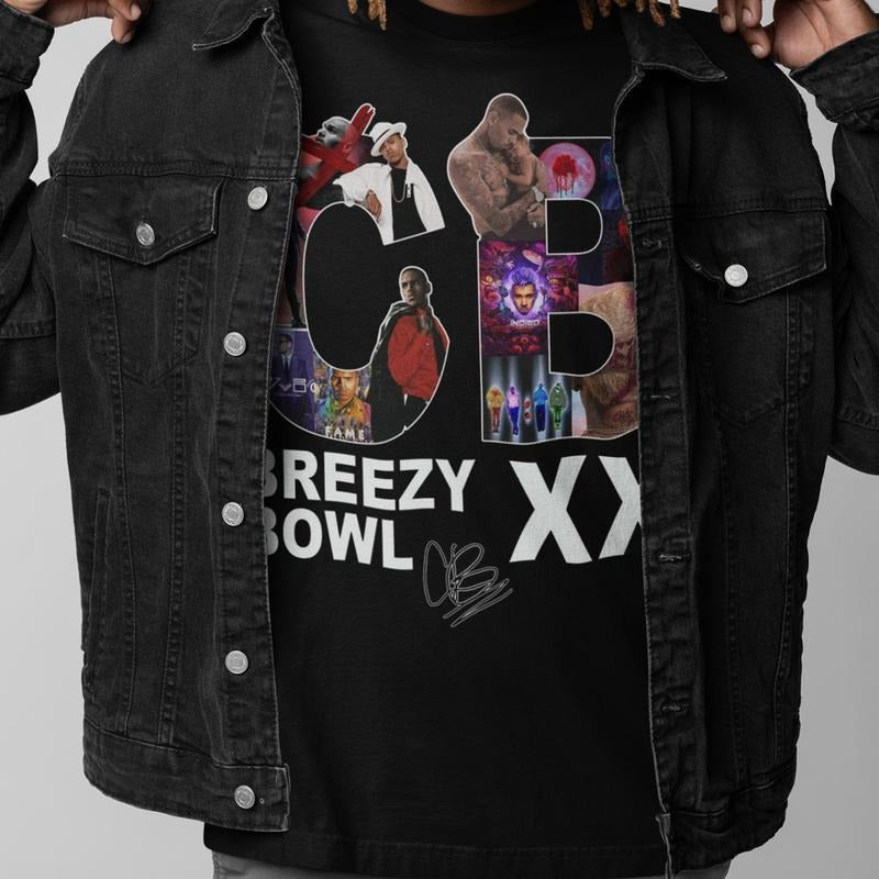 Breezy Tour Tee 2025 Bowl XX Graphic Shirt for Music Lovers