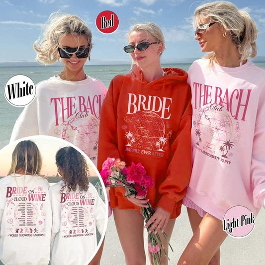 Bride on Cloud Wine Bridal Party Sweatshirts,Wine Bachelorette Party Sweatshirt,Custom Bachelorette Party,Epcot Drinking Around The World Bachelorette