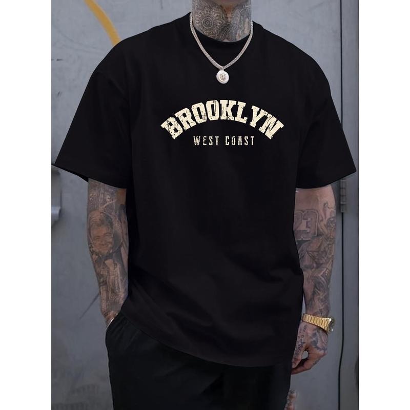 Brooklyn Comfy Tee - Soft Breathable Crew Neck Short Sleeve Fashion T-Shirt for Men - Perfect for Spring Summer Holiday Leisure Vacation, Casual Sports Top with Round Neckline, Comfortable Wear Made in USA