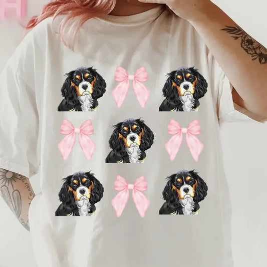 Black/Brown King Charles Spaniel Shirt ~ Unisex Apparel Relaxed Fit Printed In The USA Clothing Womenswear Casual Comfort Cotton Top Athletic Boho Chic