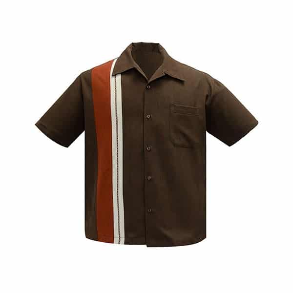 Brown and Rust Bowling Shirt by Steady Clothing Hoodie, Sweatshirt | CoreVibeTees.com (Image 1)