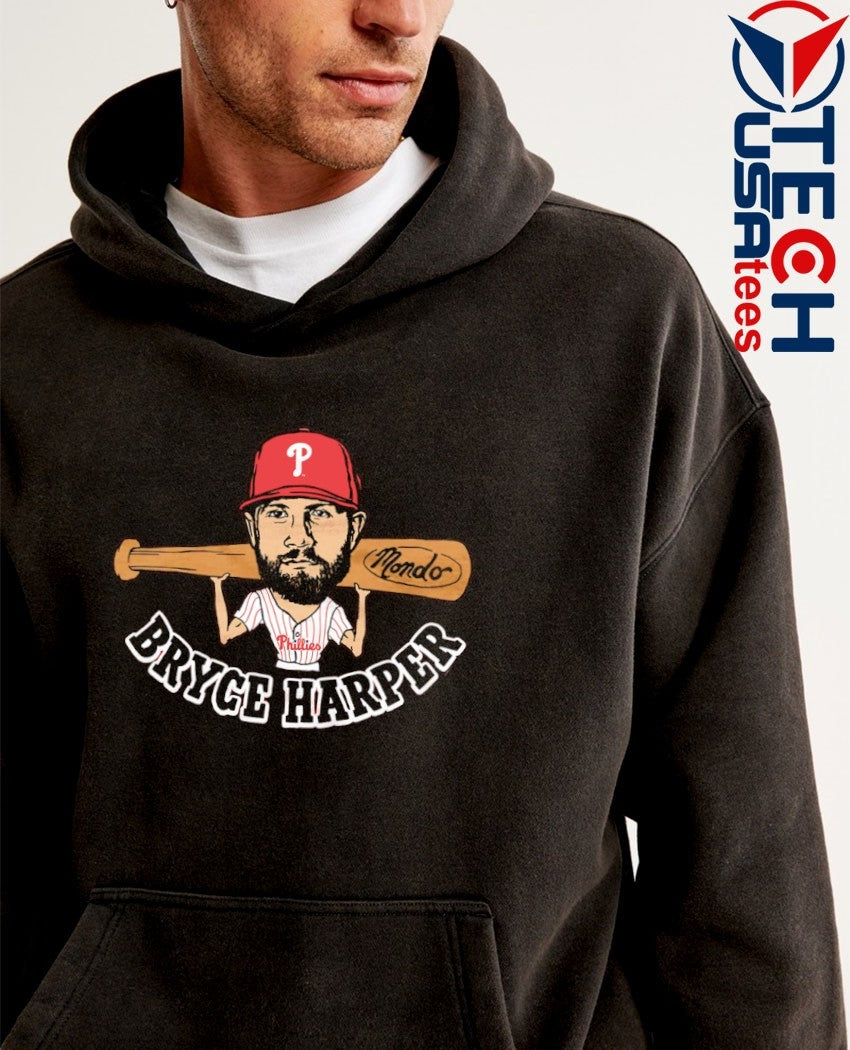 Bryce Harper Mondo bat Philadelphia Phillies superstar caricature shirt