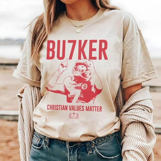 Bu7ker Kicker T Shirt, Stand With Butker Shirt, Sunday Funday, 7 Chiefs Kicker, City Football Shirt, Jesus Is King, Unisex T-Shirt, Gifts For Men Women, Short Sleeve Tee Shirt