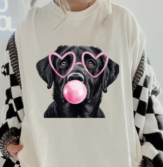 Bubblegum BLACK LAB Shirt ~ Unisex Apparel Relaxed Fit Printed In The USA Clothing Womenswear Casual Comfort Cotton Top Athletic Boho Chic