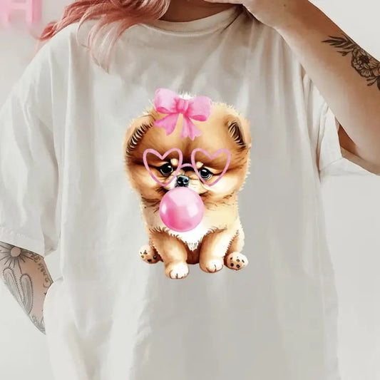 Bubblegum Pomeranian Shirt ~ Unisex Apparel Relaxed Fit Printed In The USA Clothing Womenswear Casual Comfort Cotton Top Athletic Boho Chic Oversized
