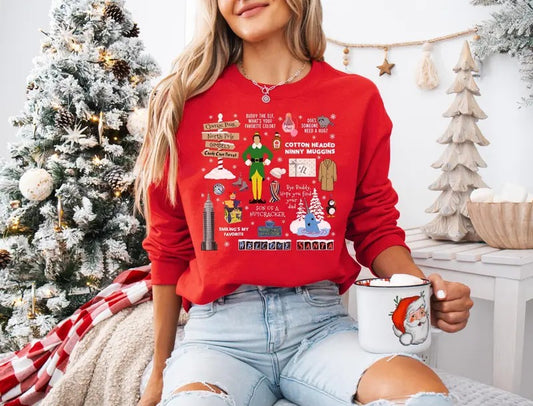 Buddy Elf Sweatshirt, Elf Christmas Shirt, Buddy The Elf Xmas Sweatshirt, Elf Christmas Movie Lover Gift, Christmas Elf Movie Lover Shirt Christmas Gift Idea 2024, Gift For Him, Gift For Her
