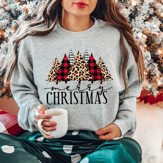 Buffalo Plaid Christmas T-shirt,Merry Christmas Shirt,Christmas T-shirt, Christmas Family Shirt,Christmas Gift, Holiday Gift.Matching Shirt Cotton Crewneck