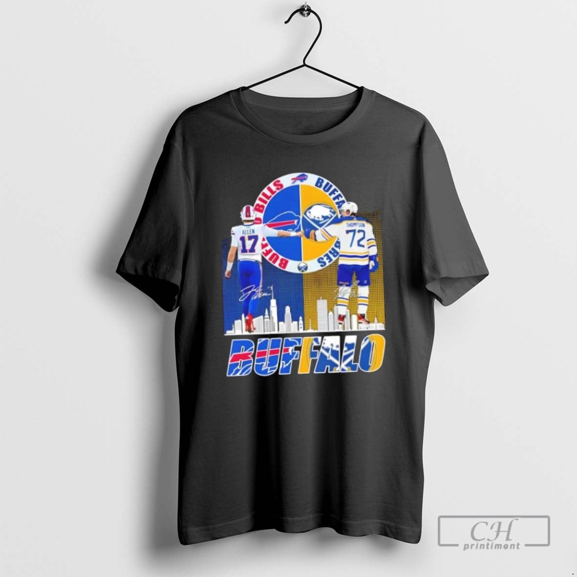 Buffalo Sports Allen Bills X Thompson Sabres Skyline T Shirts