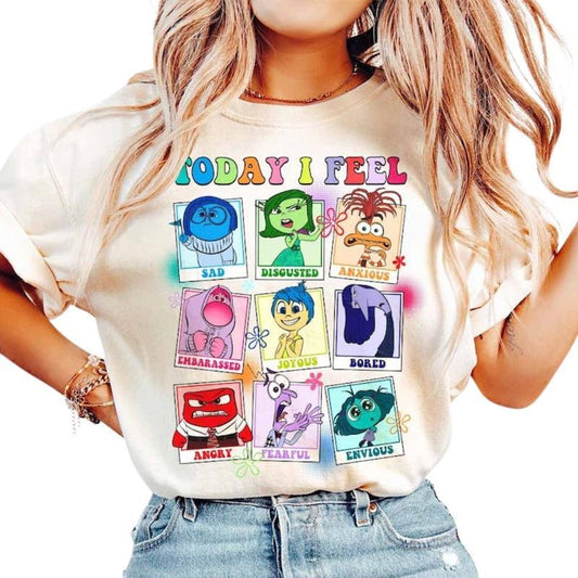 Bundle Inside Out Emotions Characters shirt-sweatshirt-hoodie, Today I Feel All The Feels shirt, T-Shirt Unisex Crewneck,  Top Casual Basic, Unisex Cotton Tee, Womenswear Menswear, Top Shirt, Gifts, Gifts for Her, Gifts for Him