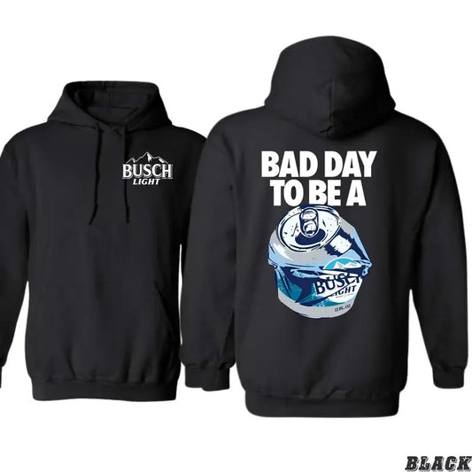 Busch Light Dark Heather Hoodie - Hoodies for Country Girls, Bad Day To Be A Graphic, Casual Beer Lover Sweatshirt, Rustic Style Apparel Womenswear Sweaters