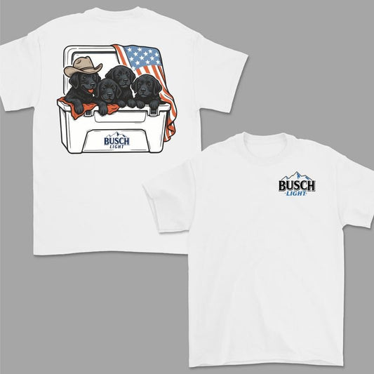 Busch Light Dogs Beer Tees, 4th Of july T-Shirt, Black Labrador Tshirt, Perfect Beer And Dog Shirt For Men, For Women, Gift For All, Menswear Top