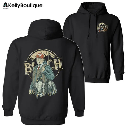 Busch Light Hunting Trump Carries Wild Ducks Hoodie, Trump Won 47th President Election, Duck Hunting Season Graphic Printed Unisex Classic Hoodie