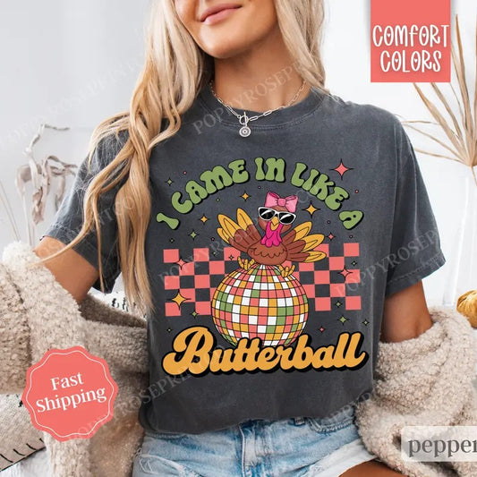 Butterball Shirt Comfort Colors, Funny Thanksgiving Tshirt,  Women's Fall Tee