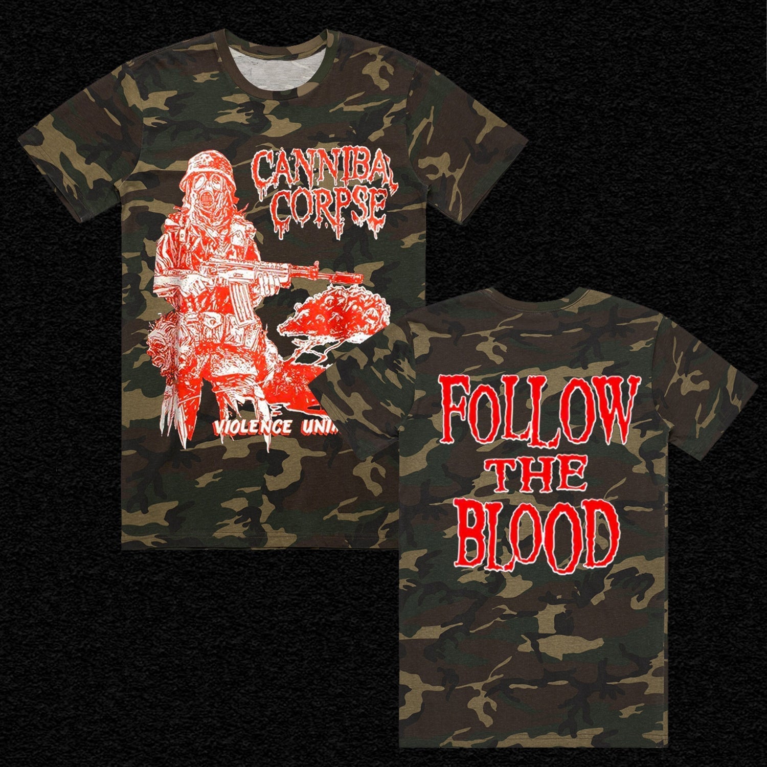 Follow The Blood T-Shirt (Camo) Hoodie, Sweatshirt | CoreVibeTees.com (Image 1)