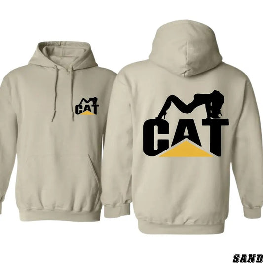 CAT Hoodie - Unisex Heavy Machinery and Outdoors Design, Classic Fit with Double-Lined Hood - Menswear, Sweatshirts