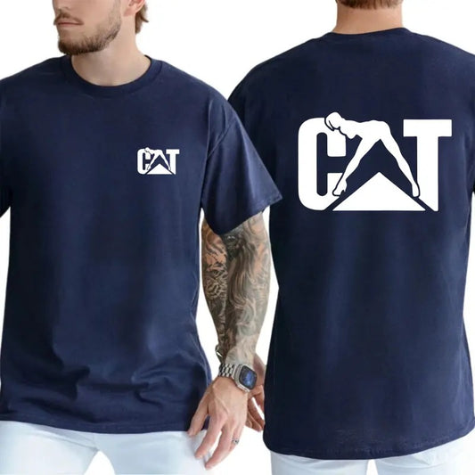 CAT Modern T-Shirt - Unique Silhouette-Inspired Logo Graphic for Fans of Bold Streetwear, Unisex T-Shirts for Everyday Casual Wear, Menswear Tops