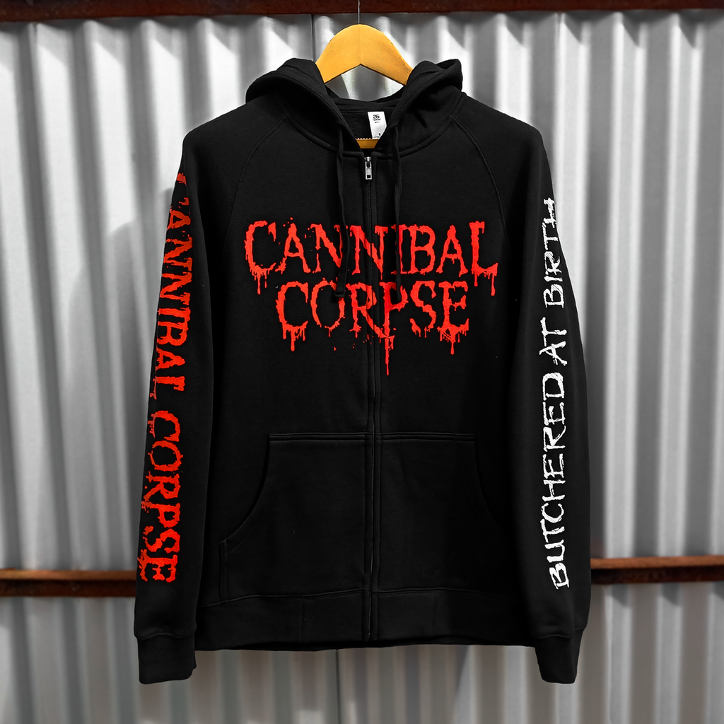 Butchered At Birth Fetus Zip Up Hoodie (Black) T-Shirts, Sweatshirt | CoreVibeTees.com (Image 2)