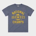 Michigan 2023 National Champs Vintage Heavyweight Tee Hoodie, Sweatshirt | CoreVibeTees.com (Image 1)