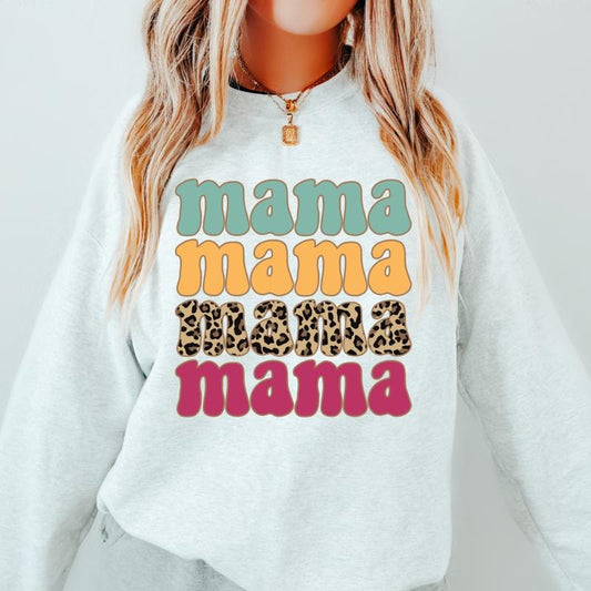 CHEETAH MAMA SWEATSHIRT (Crewneck Sweatshirt, Unisex Fit, Causal Sweatshirt for Christmas, Christmas Holiday Sweatshirt) Cotton Floral Womenswear Oversized Sweaters