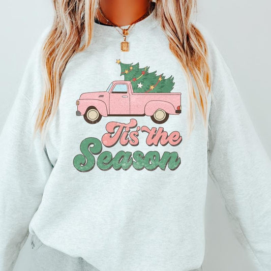 CHRISTMAS TRUCK CREWNECK (Crewneck Sweatshirt, Unisex Fit, Causal Sweatshirt for Christmas, Christmas Holiday Sweatshirt) Womenswear Hoodie