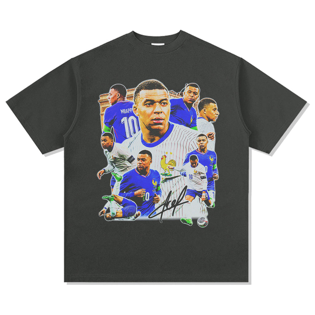 Kylian MbappÃ© â€œSignatureâ€ Tee Hoodie, Sweatshirt | CoreVibeTees.com (Image 2)