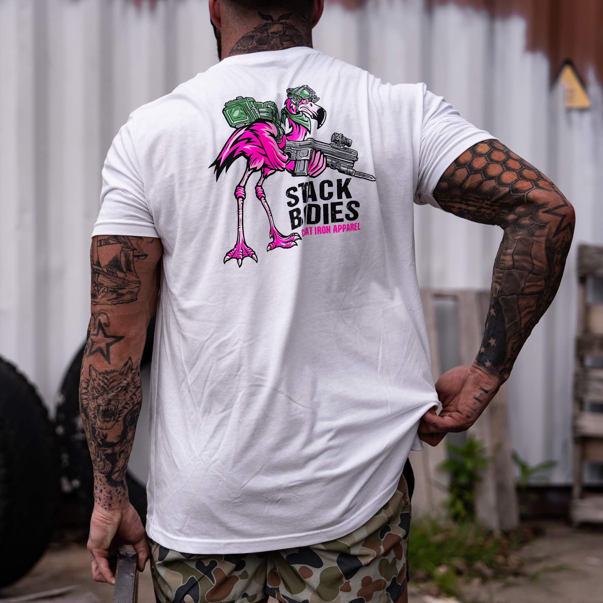 Flamingo Operator Stack Bodies Men's T-Shirt Hoodie, Sweatshirt | CoreVibeTees.com (Image 4)