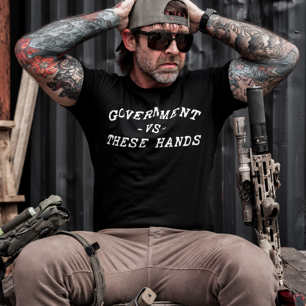 Government -vs- These Hands Men's T-Shirt Hoodie, Sweatshirt | CoreVibeTees.com (Image 4)