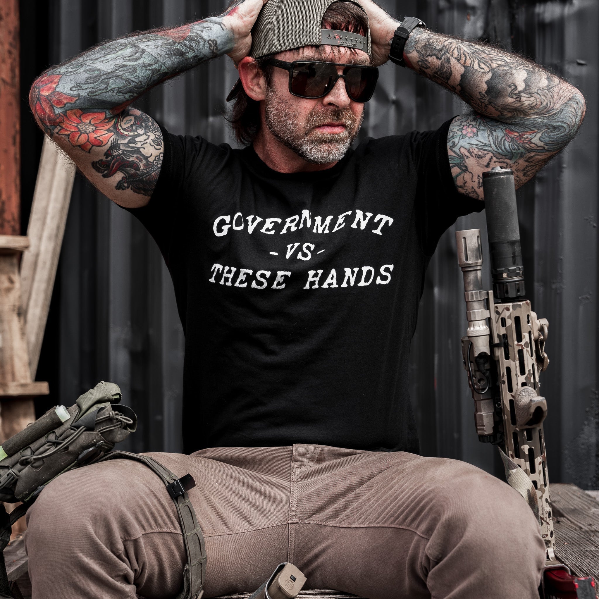 Government -vs- These Hands Men's T-Shirt Hoodie, Sweatshirt | CoreVibeTees.com (Image 4)