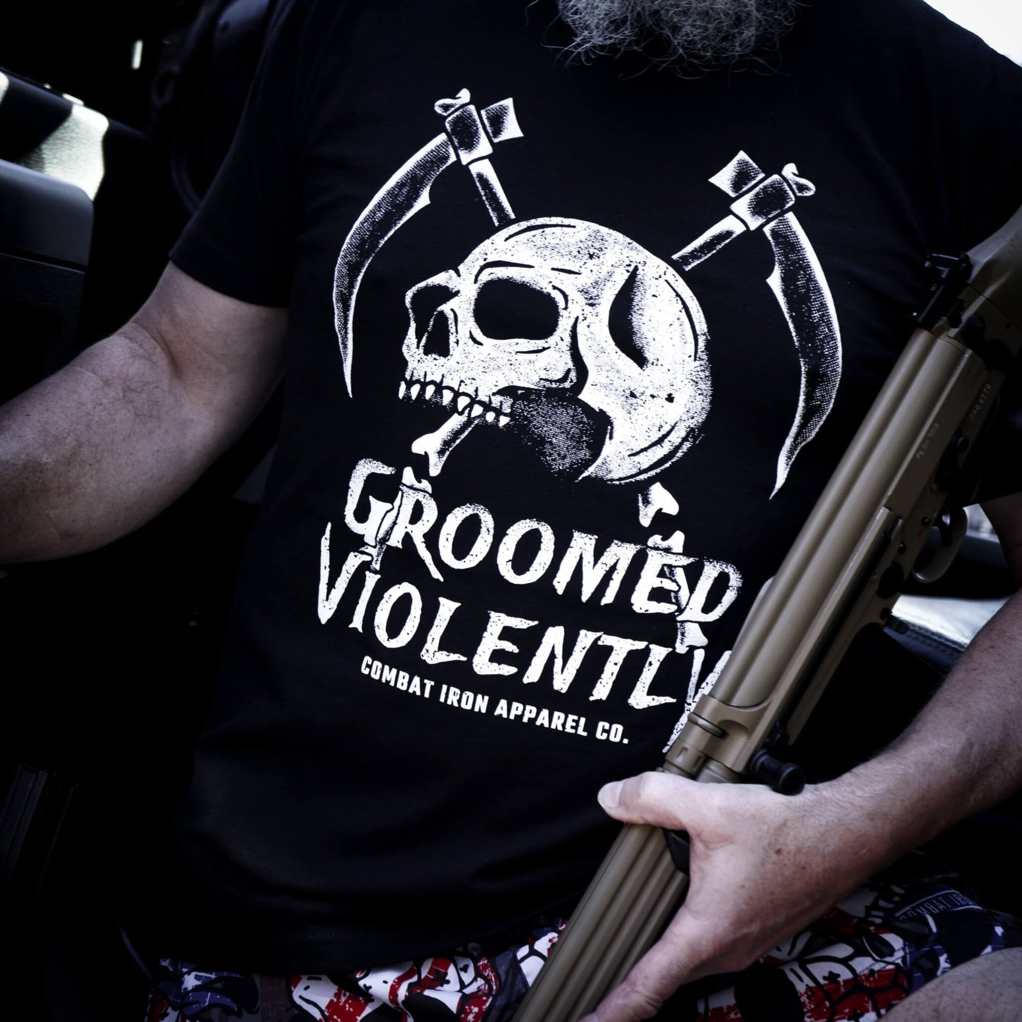 Groomed Violently Skull Men's T-Shirt Hoodie, Sweatshirt | CoreVibeTees.com (Image 4)