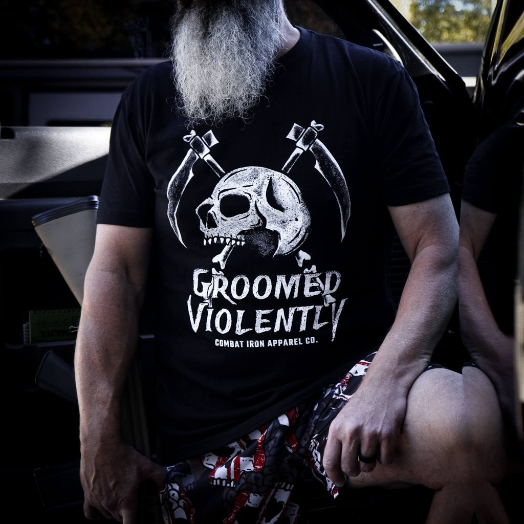 Groomed Violently Skull Men's T-Shirt Hoodie, Sweatshirt | CoreVibeTees.com (Image 5)