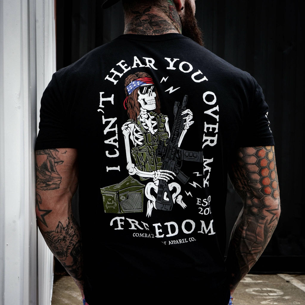 I Can't Hear You Over My Freedom AR Guitar Men's T-Shirt Hoodie, Sweatshirt | CoreVibeTees.com (Image 5)