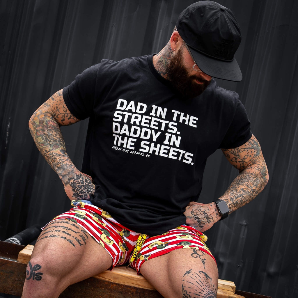 Dad in the Streets. Daddy In the Sheets. Men's T-Shirt Hoodie, Sweatshirt | CoreVibeTees.com (Image 3)