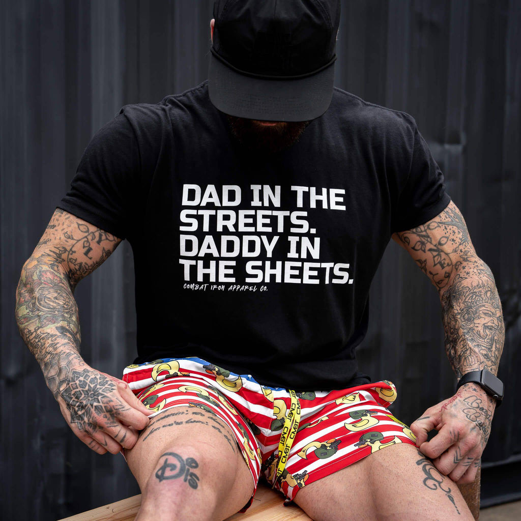 Dad in the Streets. Daddy In the Sheets. Men's T-Shirt Hoodie, Sweatshirt | CoreVibeTees.com (Image 4)