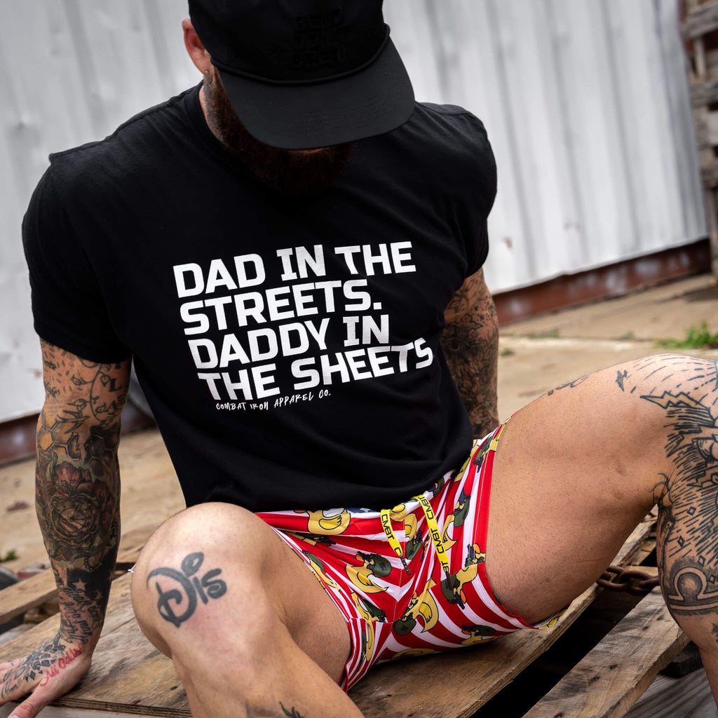 Dad in the Streets. Daddy In the Sheets. Men's T-Shirt Hoodie, Sweatshirt | CoreVibeTees.com (Image 5)