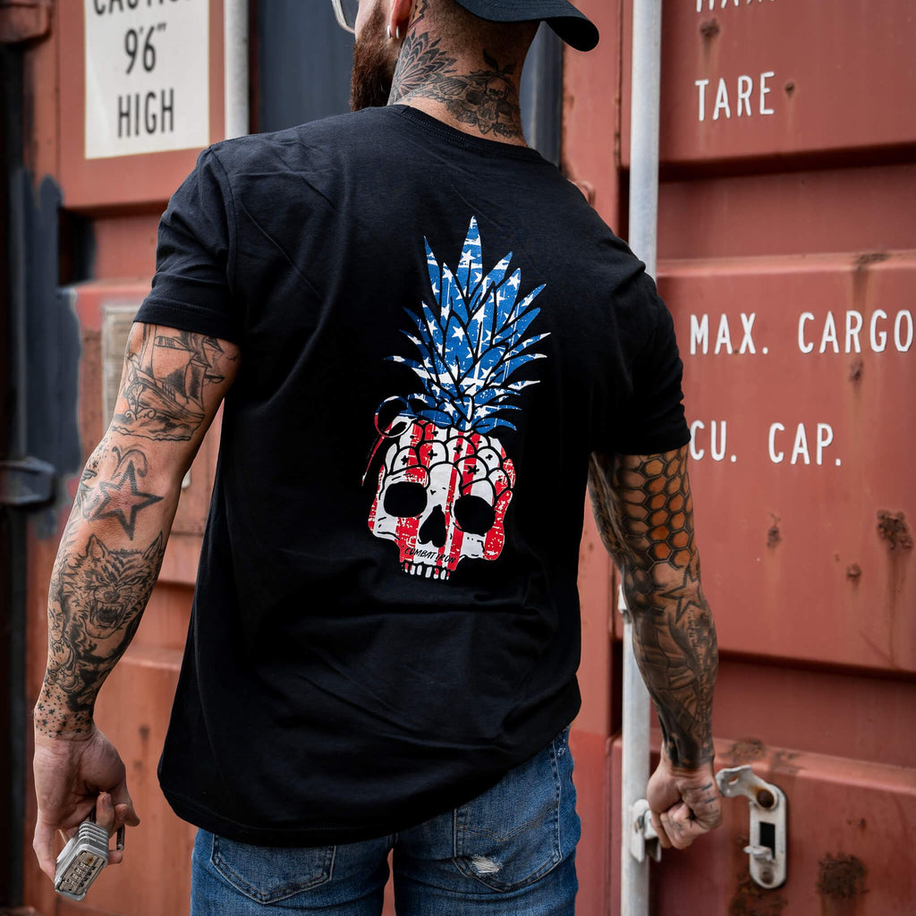 American Flag USA Pineapple Grenade Men's T-Shirt Hoodie, Sweatshirt | CoreVibeTees.com (Image 4)