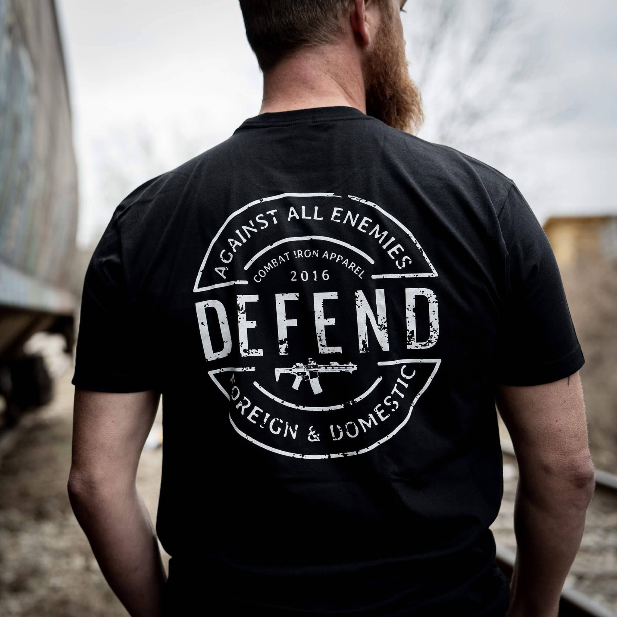 DEFEND AGAINST ALL ENEMIES MEN'S T-SHIRT Hoodie, Sweatshirt | CoreVibeTees.com (Image 2)