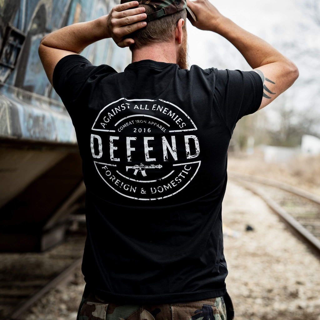 DEFEND AGAINST ALL ENEMIES MEN'S T-SHIRT Hoodie, Sweatshirt | CoreVibeTees.com (Image 3)