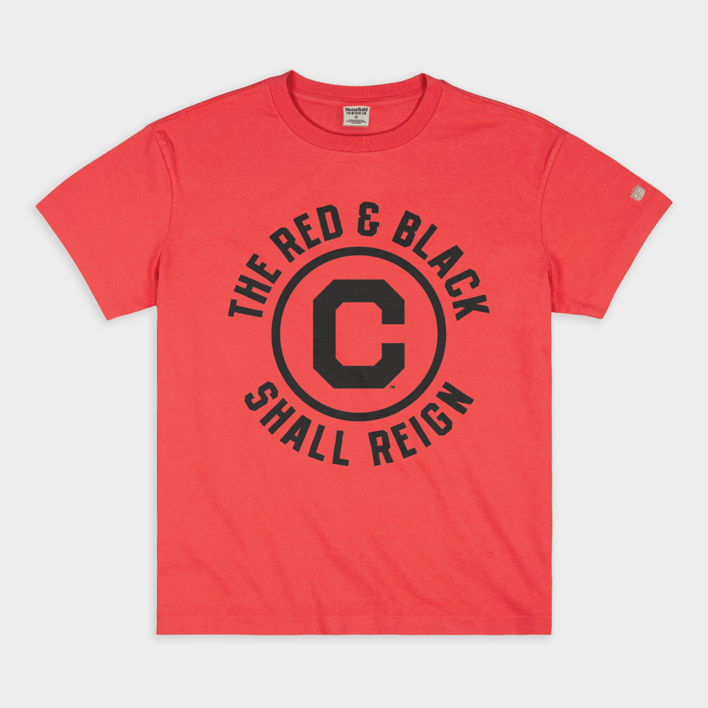 Cincy Red and Black Shall Reign Basketball Vintage Heavyweight Tee Hoodie, Sweatshirt | CoreVibeTees.com