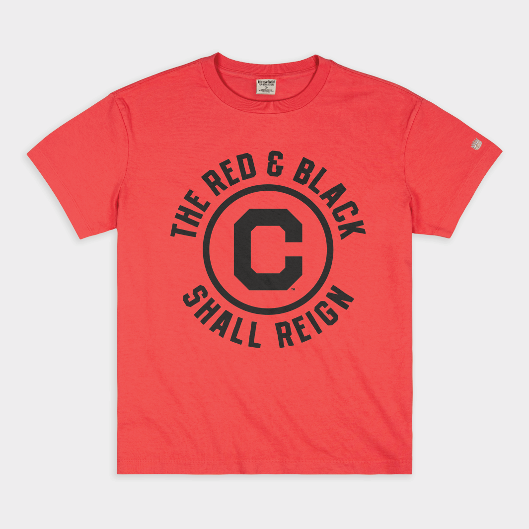 Cincy Red and Black Shall Reign Basketball Vintage Heavyweight Tee Hoodie, Sweatshirt | CoreVibeTees.com