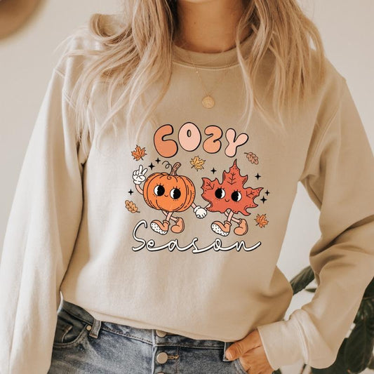 COZY SEASON Crewneck Sweatshirt Crewneck Sweatshirt Unisex Fit Causal Sweatshirt for Halloween Womenswear Hoodie